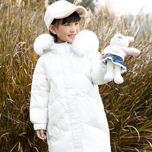 down coat pure color girls jacket white duck warm 2-8 years cute sweet winter hooded big fur collar, Blue;gray
down coat pure color girls jacket white duck warm 2-8 years cute sweet winter hooded big fur collar, Blue;gray