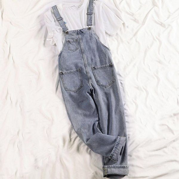 women's jeans zoki autumn women denim overalls vintage loose suspenders jumpsuit causal pocket korean female rompers streetwear 2021, Blue
women's jeans zoki autumn women denim overalls vintage loose suspenders jumpsuit causal pocket korean female rompers streetwear 2021, Blue