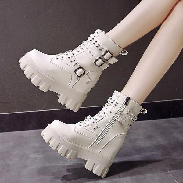 boots rivet wedge ankle women shoes 2021 hidden heel metal buckle chunky platform black beige botas
boots rivet wedge ankle women shoes 2021 hidden heel metal buckle chunky platform black beige botas