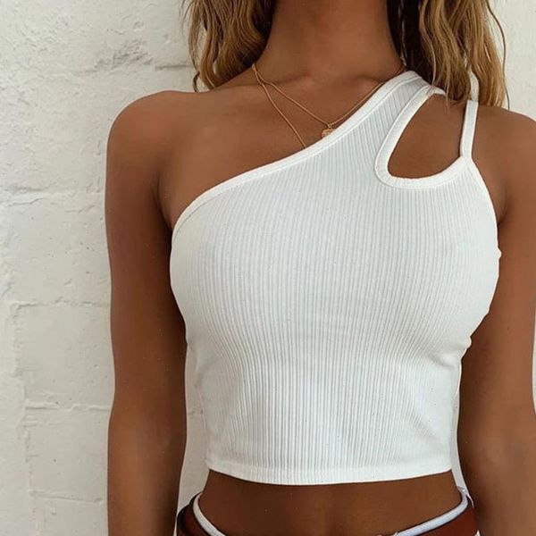 women one shoulder slim cropped vest fashion sleeveless backless clothes summer hollow tank club solid white black
women one shoulder slim cropped vest fashion sleeveless backless clothes summer hollow tank club solid white black