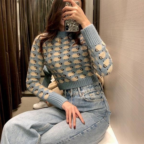 women's vests women long sleeve crew neck sweater cartoon little sheep print jacquard crop harajuku casual slim knitwear jumper, Black;white
women's vests women long sleeve crew neck sweater cartoon little sheep print jacquard crop harajuku casual slim knitwear jumper, Black;white