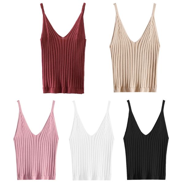 styles women sleeveless crop tank ribbed knitted spaghetti strap camisole deep v-neck solid basic elastic slim sli, White
styles women sleeveless crop tank ribbed knitted spaghetti strap camisole deep v-neck solid basic elastic slim sli, White