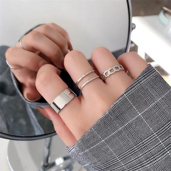 cluster rings 3pcs/set korea adjustable ring for women 2021 trend silver color simple chain vintage punk boho office casual jewelry gift, Golden;silver
cluster rings 3pcs/set korea adjustable ring for women 2021 trend silver color simple chain vintage punk boho office casual jewelry gift, Golden;silver