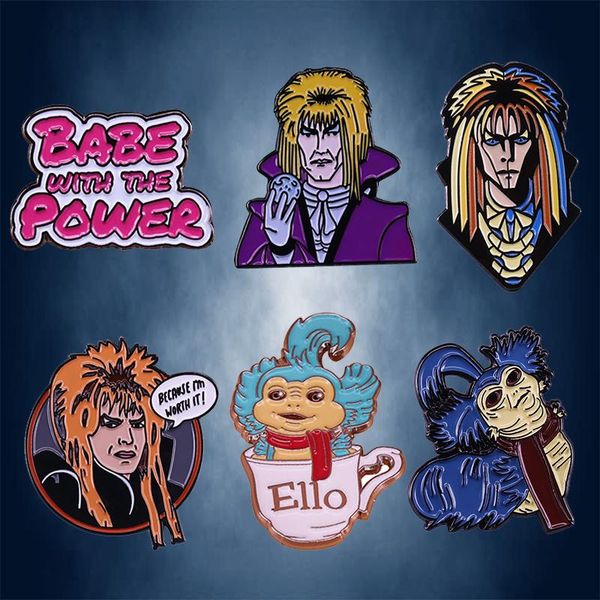 pins, brooches david bowie enamel pin collection the goblin king jareth brooch, Gray