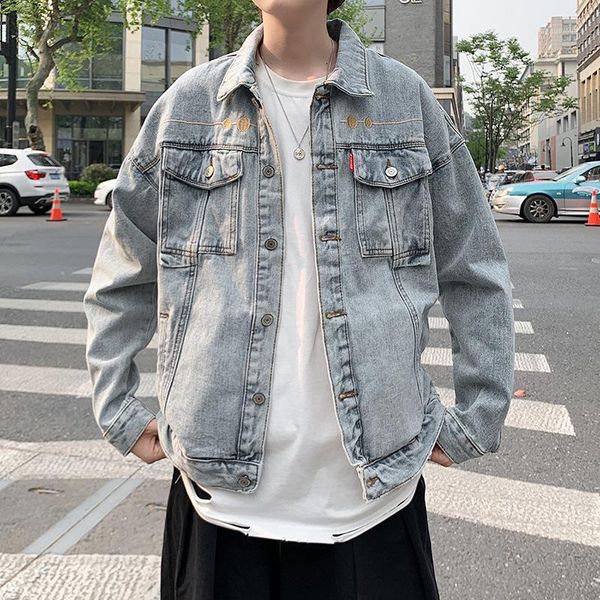 men's jackets denim jacket spring and autumn brand loose blouse slim korean style trend all-match embroidered work, Black;brown
men's jackets denim jacket spring and autumn brand loose blouse slim korean style trend all-match embroidered work, Black;brown