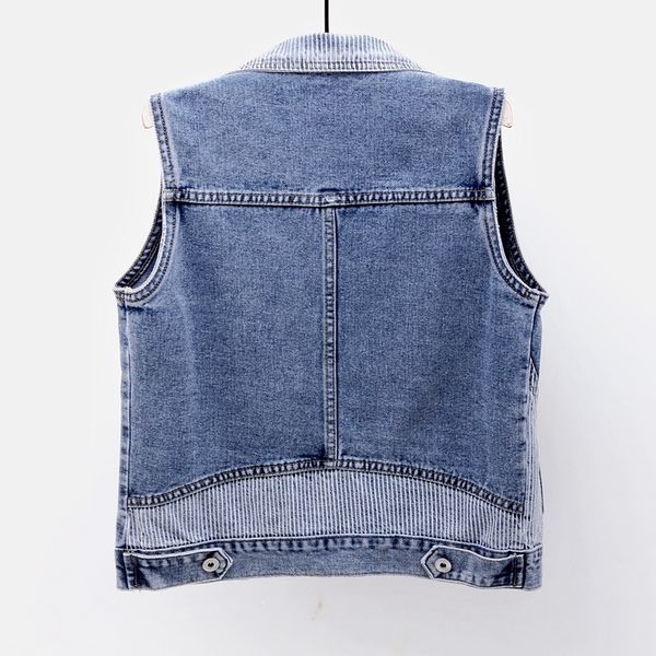 stripe splicing big pocket denim vests women waistcoat fashion plus size slim short jeans vest vintage sleeveless jacket female 5ynf, Black;white
stripe splicing big pocket denim vests women waistcoat fashion plus size slim short jeans vest vintage sleeveless jacket female 5ynf, Black;white