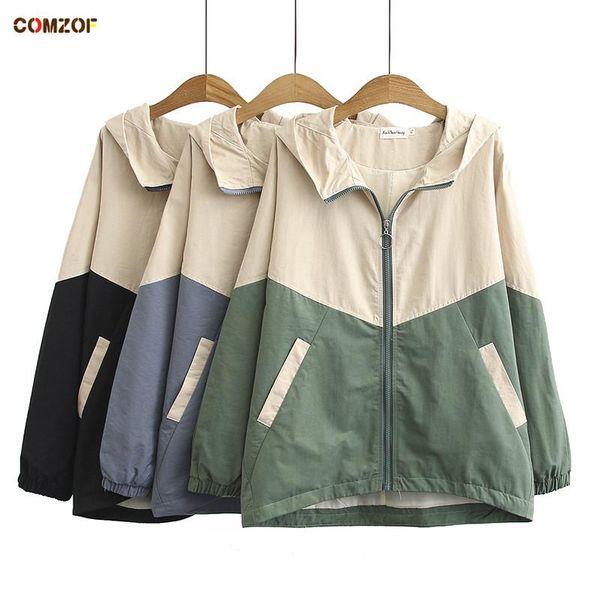 women's jackets 2021 autumn women long sleeve jacket patchwork hooded loose casual coats womens clothing chaqueta mujer plus size 4xl, Black;brown
women's jackets 2021 autumn women long sleeve jacket patchwork hooded loose casual coats womens clothing chaqueta mujer plus size 4xl, Black;brown