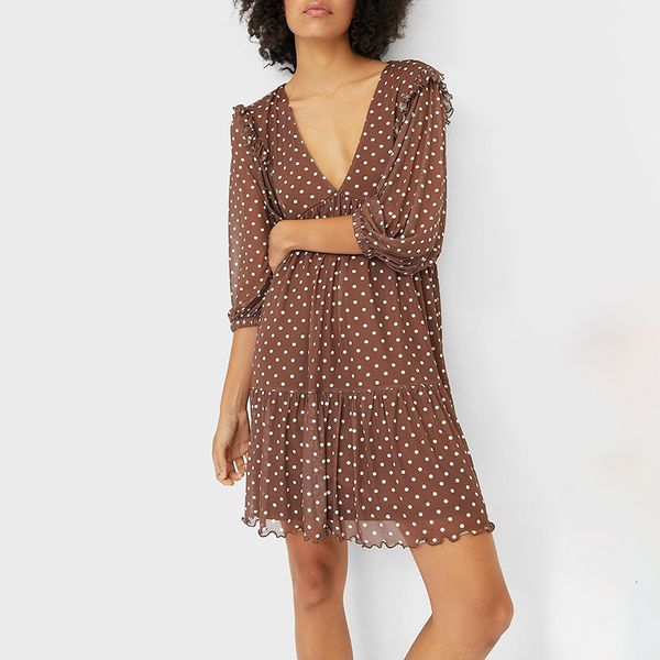 2021 new polka dot es women spring long sleeve v neck casual chiffon beach lady elegant party club office daily vestidos ma69, Black;gray
2021 new polka dot es women spring long sleeve v neck casual chiffon beach lady elegant party club office daily vestidos ma69, Black;gray