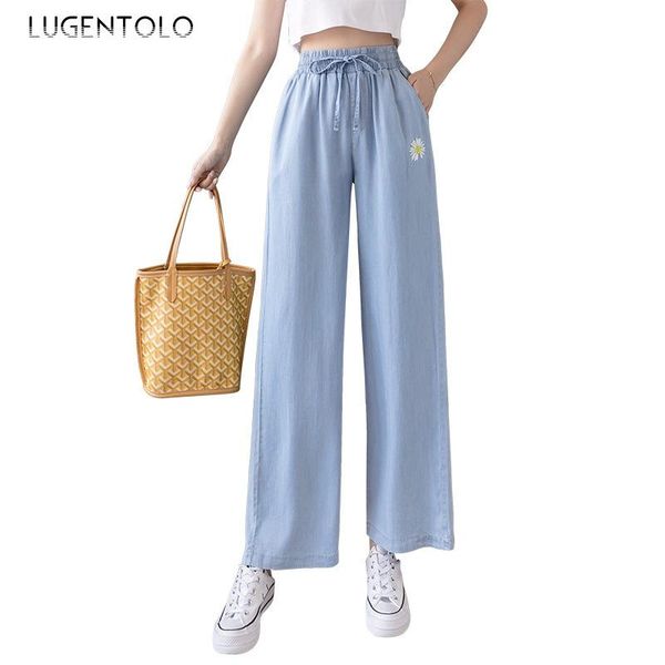 women's jeans lugentolo women summer casual daisy embroidery thin section loose drape solid lace up wide leg fashion simple, Blue
women's jeans lugentolo women summer casual daisy embroidery thin section loose drape solid lace up wide leg fashion simple, Blue