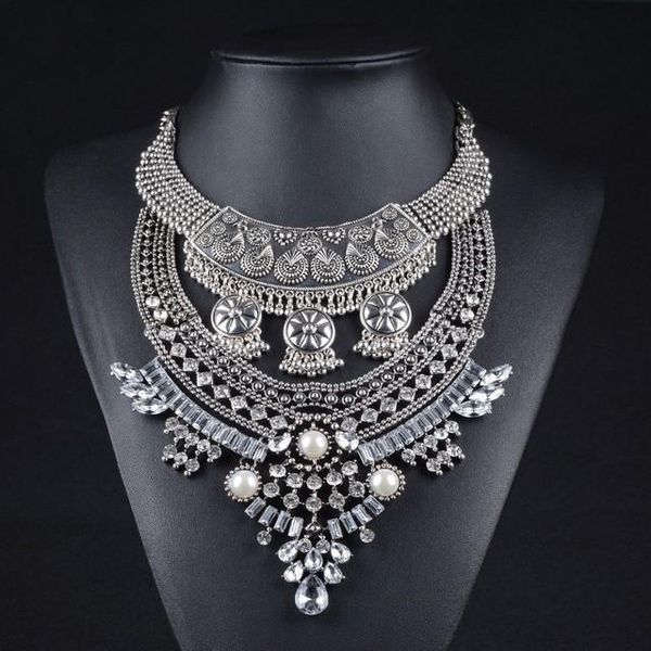 chokers ethnic chunky statement choker necklace silver color women crystal large collar maxi big bib jewelry, Golden;silver
chokers ethnic chunky statement choker necklace silver color women crystal large collar maxi big bib jewelry, Golden;silver