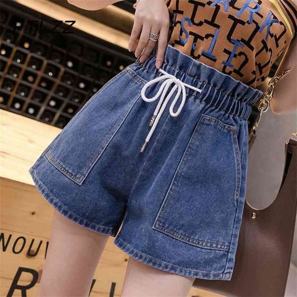 women plus size denim shorts summer elastic high waist fashion korean baggy jeans 210602, White;black
women plus size denim shorts summer elastic high waist fashion korean baggy jeans 210602, White;black