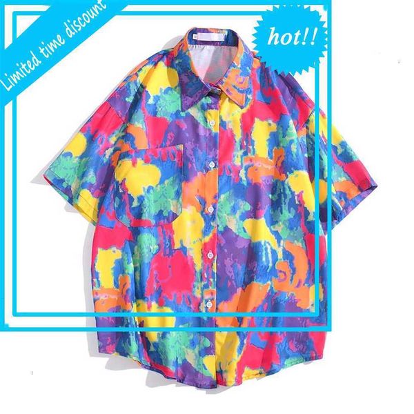 colorful printed hawaiian shirt men turn-down collar men's shirts streetwear clothing, White;black
colorful printed hawaiian shirt men turn-down collar men's shirts streetwear clothing, White;black