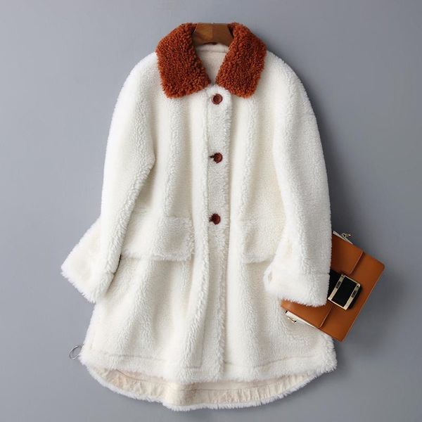 women's fur & faux female coat real 100% wool jacket autumn winter women clothes 2021 korean sheep shearling veste femme zt4386, Black
women's fur & faux female coat real 100% wool jacket autumn winter women clothes 2021 korean sheep shearling veste femme zt4386, Black
