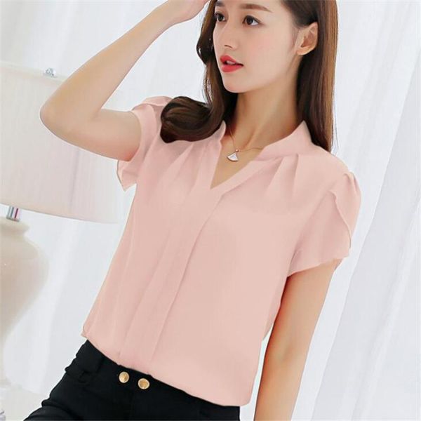 women's blouses & shirts nducjsi short sleeve ladies v neck chiffon women fashion casual blusas, White
women's blouses & shirts nducjsi short sleeve ladies v neck chiffon women fashion casual blusas, White