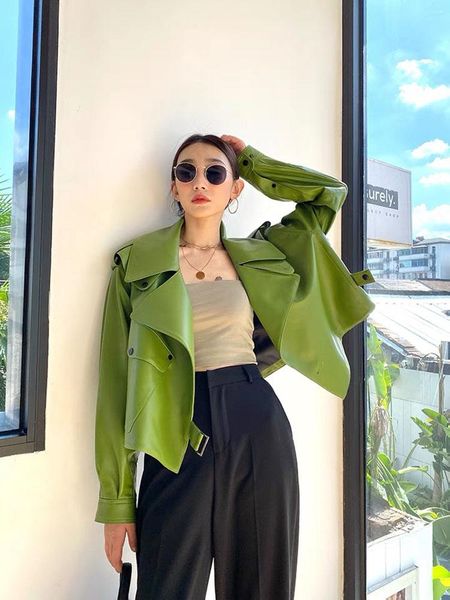 women's leather & faux 2021 fashion female's clothes genuine jacket women sheepskin coat autumn wide version locomotive casual sty, Black
women's leather & faux 2021 fashion female's clothes genuine jacket women sheepskin coat autumn wide version locomotive casual sty, Black
