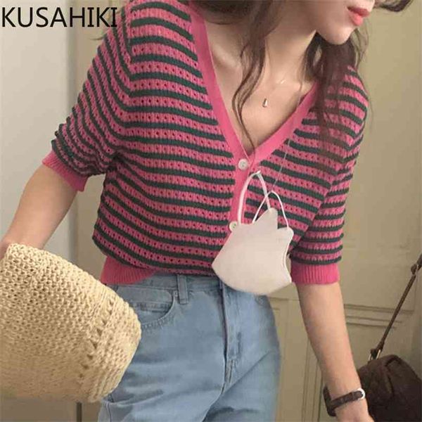 vintage v-neck hit color stripe knitted cardigan summer chic short sleeve women knitwear causal jumpers 6j089 210603, White
vintage v-neck hit color stripe knitted cardigan summer chic short sleeve women knitwear causal jumpers 6j089 210603, White