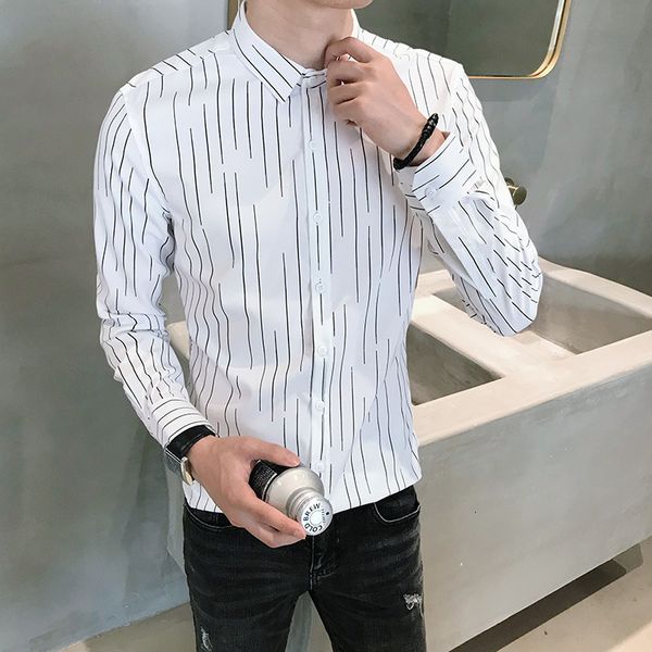 New Chemise Primavera Nova Manga Longa Listrado Camisas Para Roupas Masculinas Moda Simples Fino Ajuste Escritrio Blu VV32, Black;brown
New Chemise Primavera Nova Manga Longa Listrado Camisas Para Roupas Masculinas Moda Simples Fino Ajuste Escritrio Blu VV32, Black;brown