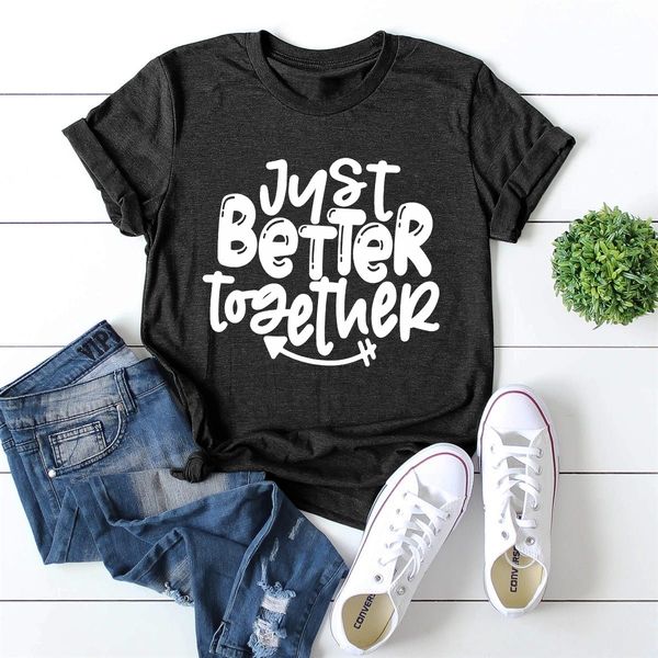 t0034 new personality just better together letter printing european and american trend street short-sleeved t-shirt xl, White
t0034 new personality just better together letter printing european and american trend street short-sleeved t-shirt xl, White