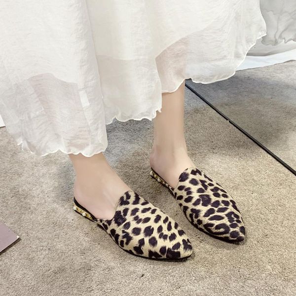 slippers fashion women outer wear backless loafers pointed sandals womens leopard print wild flat muller shoes ladies flip flops, Black
slippers fashion women outer wear backless loafers pointed sandals womens leopard print wild flat muller shoes ladies flip flops, Black
