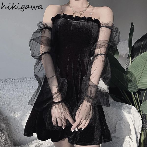 casual dresses hikigawa woman dress lady see through gauze patchwork vestidos de mujer slash neck off shoulder summer black robe, Black;gray
casual dresses hikigawa woman dress lady see through gauze patchwork vestidos de mujer slash neck off shoulder summer black robe, Black;gray