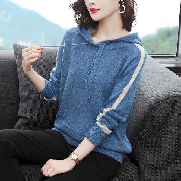 spring autumn women pullover and sweaters hooded neck knitted pull jumpers loose knit button sweater jumpers ladies 210604, White;black
spring autumn women pullover and sweaters hooded neck knitted pull jumpers loose knit button sweater jumpers ladies 210604, White;black