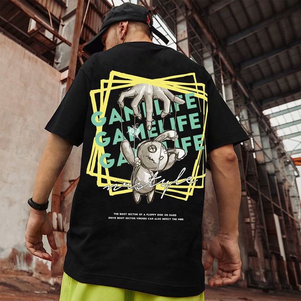 t shirt american fashion brand men's trend hip hop back letter print summer short sleeve, White;black
t shirt american fashion brand men's trend hip hop back letter print summer short sleeve, White;black