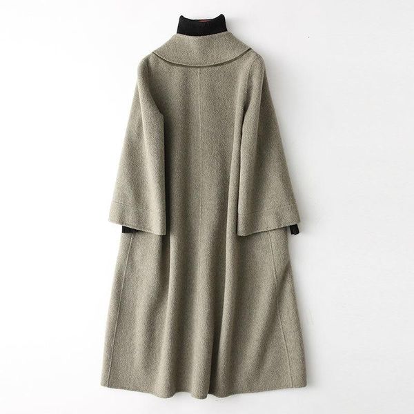 women's wool & blends women 2021 spring cashmere jackets long double coat female outerwear casacos 38501 wyq1190, Black
women's wool & blends women 2021 spring cashmere jackets long double coat female outerwear casacos 38501 wyq1190, Black