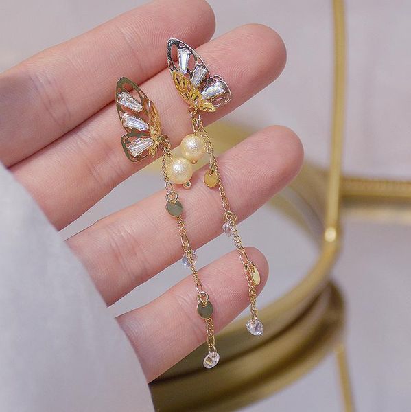 stud romantic delicate jewelry cubic zircon cz butterfly earrings for women 14k real gold vintage elegant long, Golden;silver
stud romantic delicate jewelry cubic zircon cz butterfly earrings for women 14k real gold vintage elegant long, Golden;silver