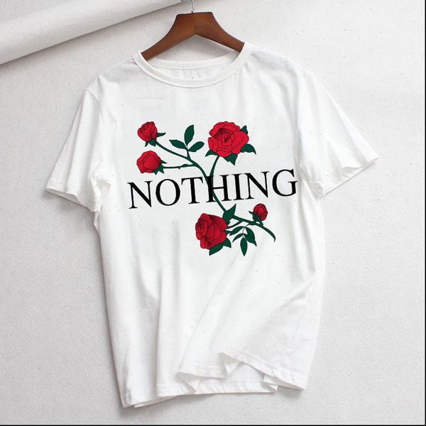 women harajuku t shirt rose flower nothing print tshirts summer graphic fashion tee short sleeve female t shirt streetwear, White
women harajuku t shirt rose flower nothing print tshirts summer graphic fashion tee short sleeve female t shirt streetwear, White
