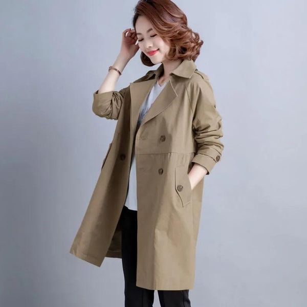 women's trench coats korean causal double breaste coat 2021 autumn khaki windbreake for women large size layer overcoat with lining, Tan;black
women's trench coats korean causal double breaste coat 2021 autumn khaki windbreake for women large size layer overcoat with lining, Tan;black