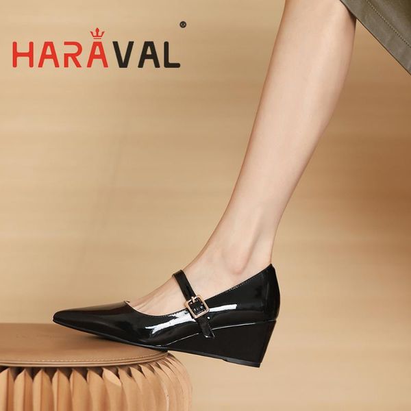 dress shoes haraval women pumps high heels wedges pointed toe loafers patent leather solid casual elegant female a335, Black
dress shoes haraval women pumps high heels wedges pointed toe loafers patent leather solid casual elegant female a335, Black