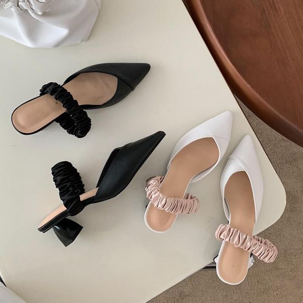 2021 women mules pointed-toe elegant low heel ladies slippers slip on leisure design ladies office shoes white pumps female, Black
2021 women mules pointed-toe elegant low heel ladies slippers slip on leisure design ladies office shoes white pumps female, Black