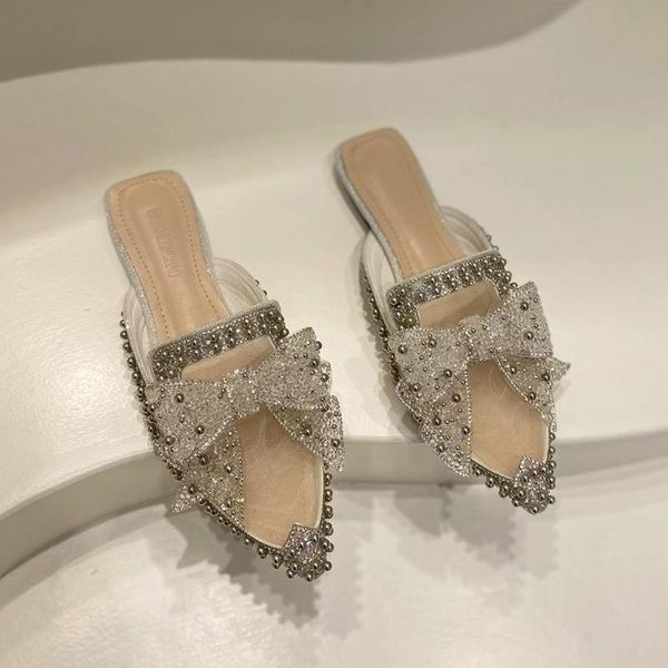 slippers elegant women rivet design bow rhinestone air mesh slides flats heeled outdoor casual soft flat, Black
slippers elegant women rivet design bow rhinestone air mesh slides flats heeled outdoor casual soft flat, Black