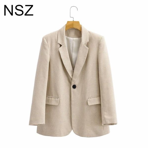 women's suits & blazers nsz women oversized houndstooth blazer 2021 elegant chic single button office ladies checked suit jacket female, White;black
women's suits & blazers nsz women oversized houndstooth blazer 2021 elegant chic single button office ladies checked suit jacket female, White;black