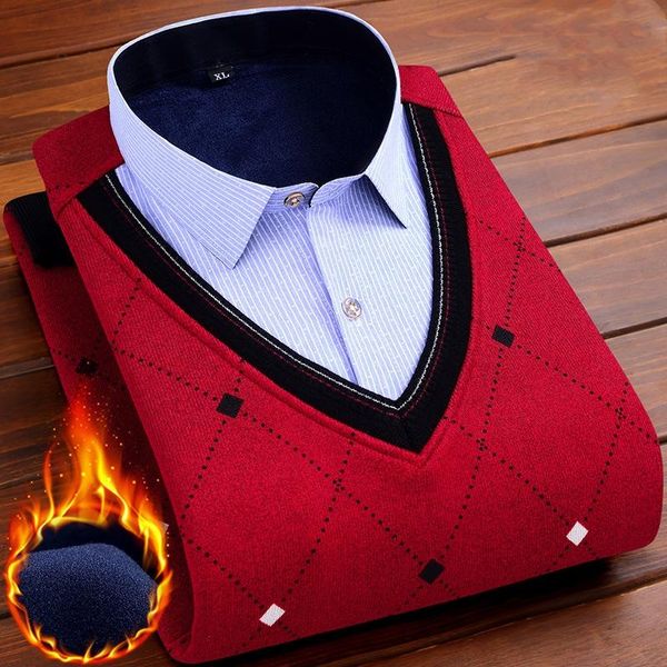 men's casual shirts plus velvet fake two warm shirt youth business sweater knitted autumn and winter fashion color block pullover top, White;black
men's casual shirts plus velvet fake two warm shirt youth business sweater knitted autumn and winter fashion color block pullover top, White;black