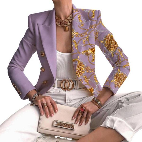 women's suits & blazers 2021 style jacket autumn and winter printing, western slim fashion short double-breasted blouse women, White;black
women's suits & blazers 2021 style jacket autumn and winter printing, western slim fashion short double-breasted blouse women, White;black