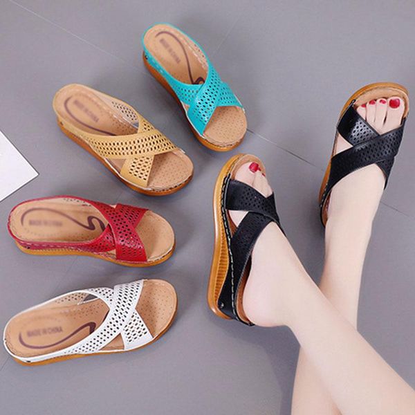 slippers women sandals 2021 new female shoes wedges slippers fashion heeled shoes hollow casual fish mouth women, Black
slippers women sandals 2021 new female shoes wedges slippers fashion heeled shoes hollow casual fish mouth women, Black