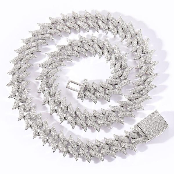 chains cuban chain 18mm miami lock spiked thorns necklace full of zircon hip hop jewelry men's, Silver
chains cuban chain 18mm miami lock spiked thorns necklace full of zircon hip hop jewelry men's, Silver