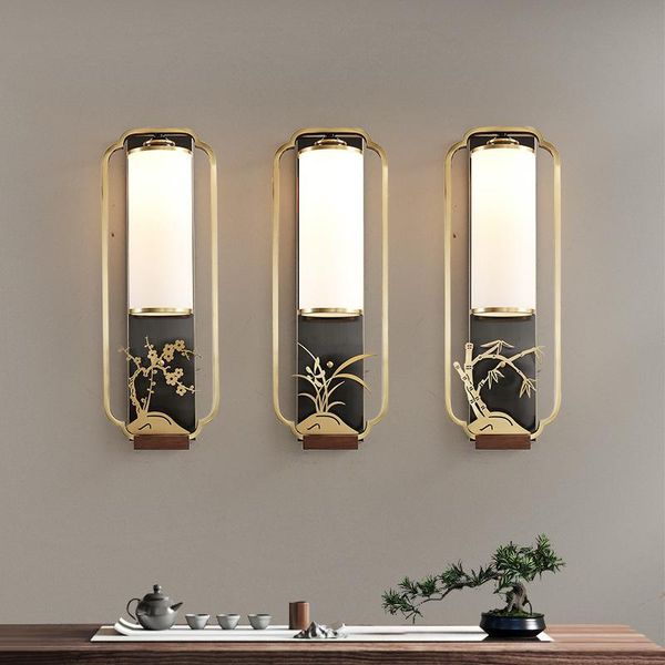 wall lamp all copper chinese living room tv background style corridor stairs zen bedroom bedside
wall lamp all copper chinese living room tv background style corridor stairs zen bedroom bedside