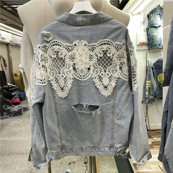 women's jackets 2021 spring jacket women jeans coat korean sweet denim coats loose bead hollow-out lace chaqueta, Black;brown
women's jackets 2021 spring jacket women jeans coat korean sweet denim coats loose bead hollow-out lace chaqueta, Black;brown
