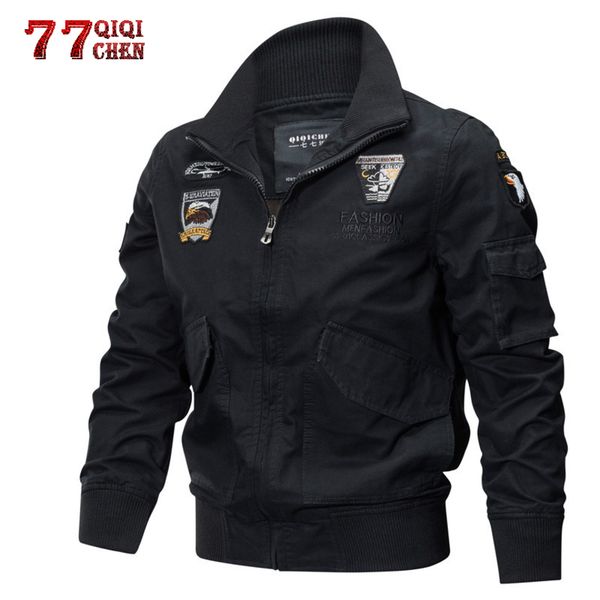military men autumn winter bomber tactical plus size 5xl embroidery cotton pilot cargo s jaqueta masculina, Black;brown
military men autumn winter bomber tactical plus size 5xl embroidery cotton pilot cargo s jaqueta masculina, Black;brown