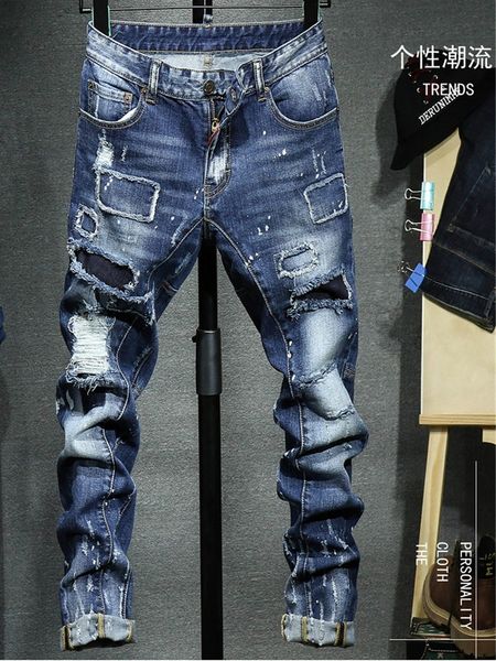 2021 new high for men quality straight jeans 2mxg, Blue