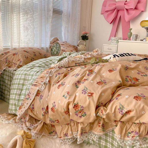 bedding sets fairyfair pastoral flower plaid set,floral lace ruffles cotton full home textile bed sheet pillow case duvet cover
bedding sets fairyfair pastoral flower plaid set,floral lace ruffles cotton full home textile bed sheet pillow case duvet cover