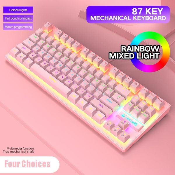 keyboards mechanical keyboard wired gaming rainbow rgb mix backlit 87 anti-ghosting blue switch for game lappc desktop
keyboards mechanical keyboard wired gaming rainbow rgb mix backlit 87 anti-ghosting blue switch for game lappc desktop