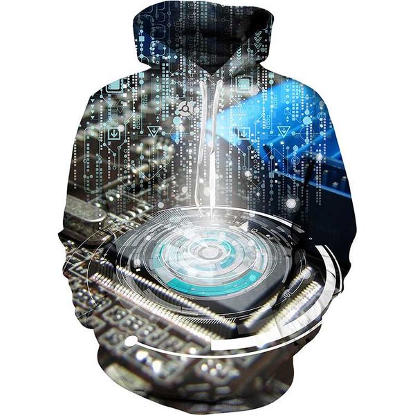 men's hoodies & sweatshirts electronic chip 3d hoodie autumn and winter sports leisure fashion pullover blouse technolog, Black
men's hoodies & sweatshirts electronic chip 3d hoodie autumn and winter sports leisure fashion pullover blouse technolog, Black