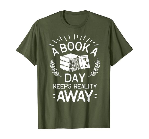 reading a book a day reader books librarian t-shirt, White;black