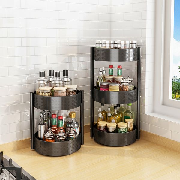 360° rotating spice rack black 1/2/3 tier turntable seasoning holder rotatable kitchen storage tray counterorganizer racks for jars cans bot
360° rotating spice rack black 1/2/3 tier turntable seasoning holder rotatable kitchen storage tray counterorganizer racks for jars cans bot