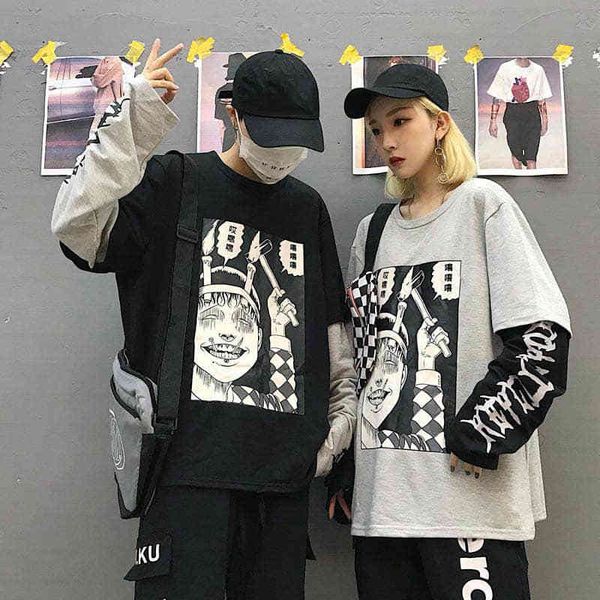 two-piece harajuku bf street horror comics fake two parts korean shirt goth punk clothes u9j6, White
two-piece harajuku bf street horror comics fake two parts korean shirt goth punk clothes u9j6, White