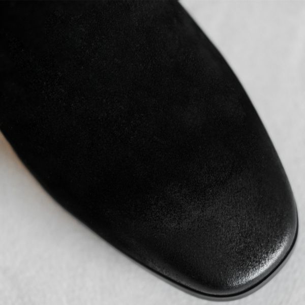 womens natural suede leather 4cm med heel autumn ankle boots thick heel square toe comfortable short booties shoes, Black
womens natural suede leather 4cm med heel autumn ankle boots thick heel square toe comfortable short booties shoes, Black