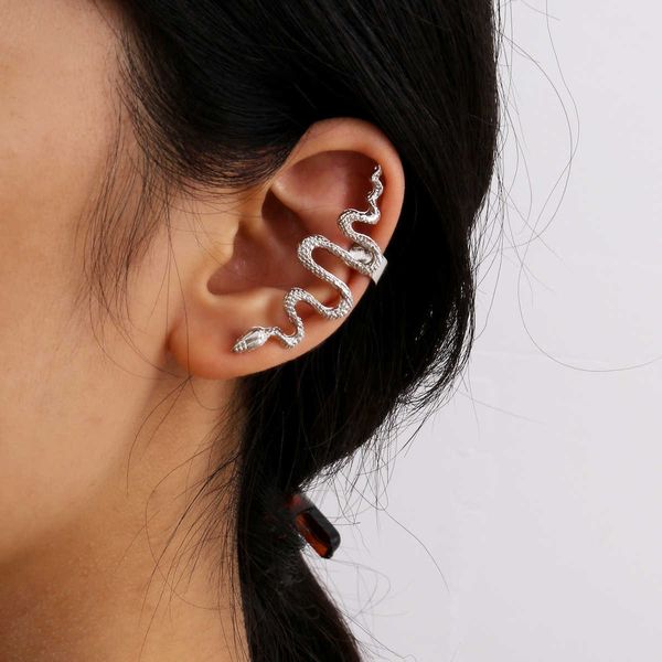fashion simple jewelry creative autumn new alloy earrings snake ear clip female, Silver
fashion simple jewelry creative autumn new alloy earrings snake ear clip female, Silver